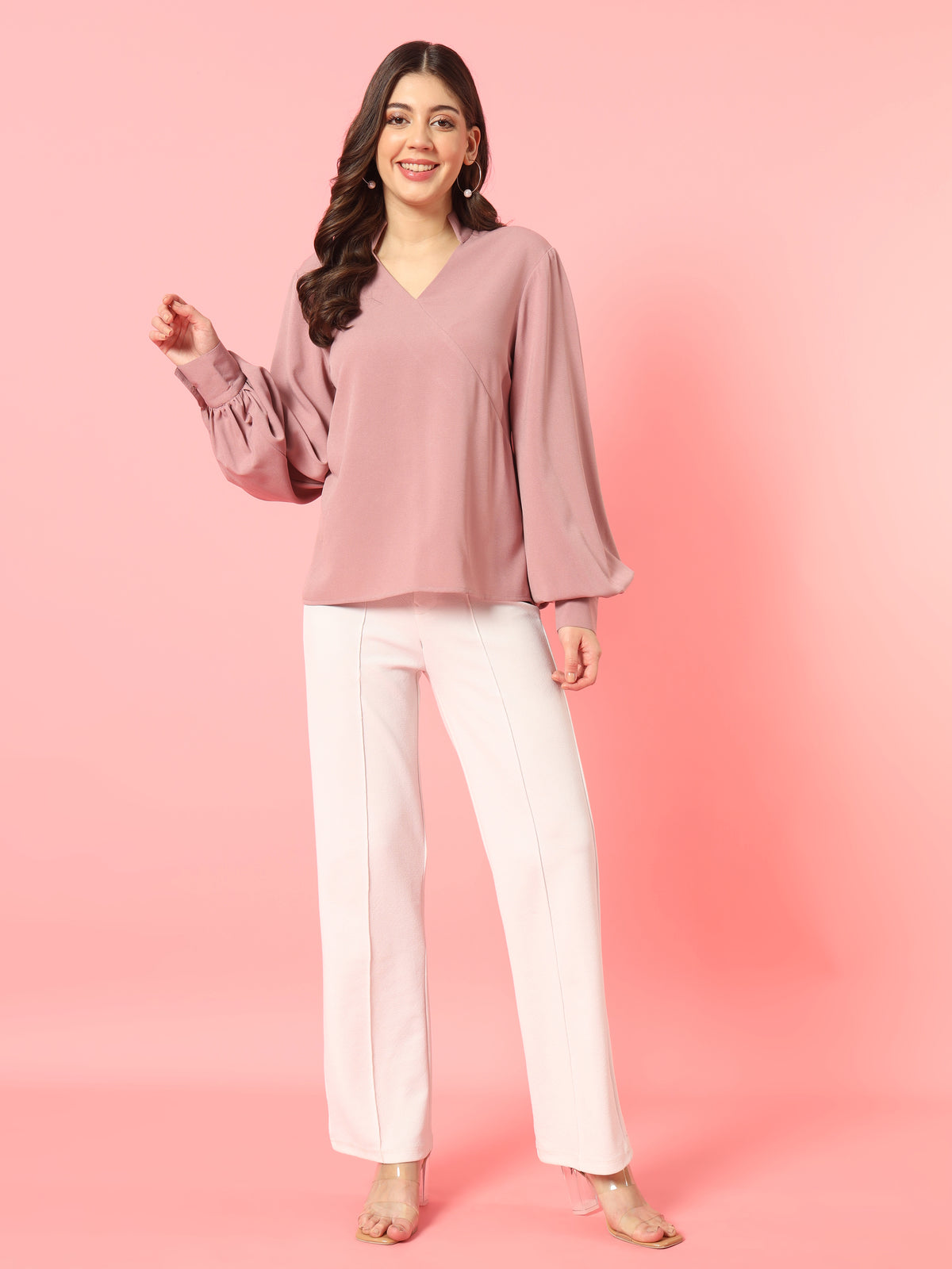 Pink Balloon Sleeves Top