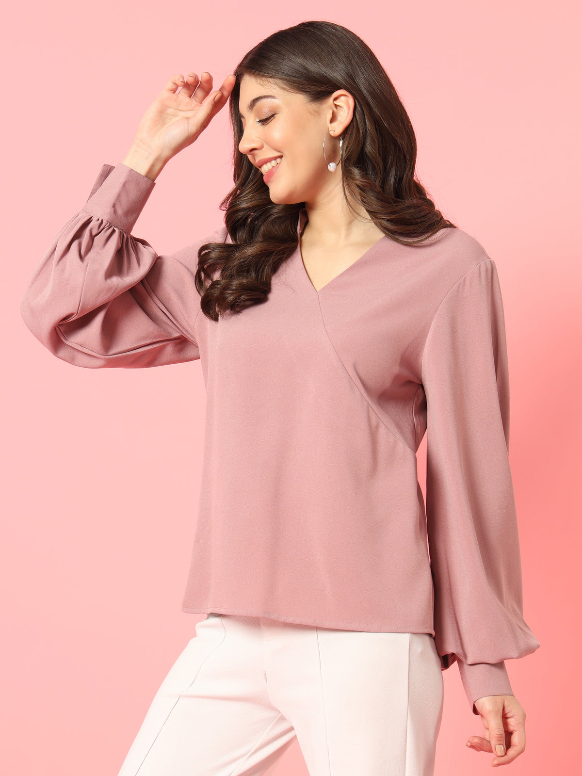 Pink Balloon Sleeves Top