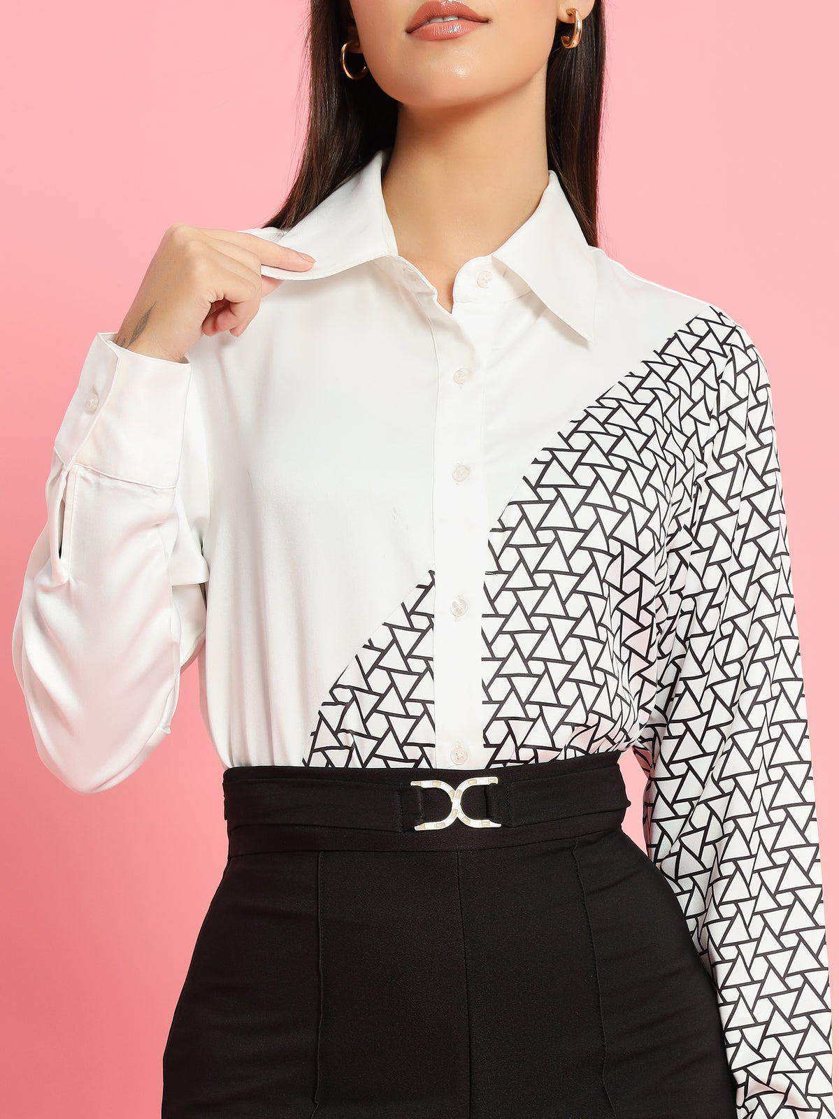 Digi Print White Shirt